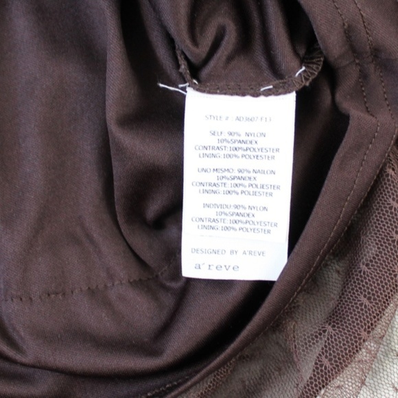 A'reve Lace Ruffle Tier Hem Dress in Brown & Teal - Picture 7 of 7